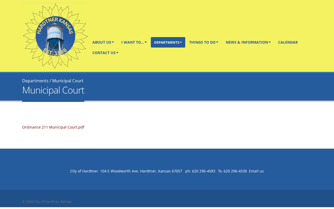 Hardtner court docket municipal department page and ordinance link