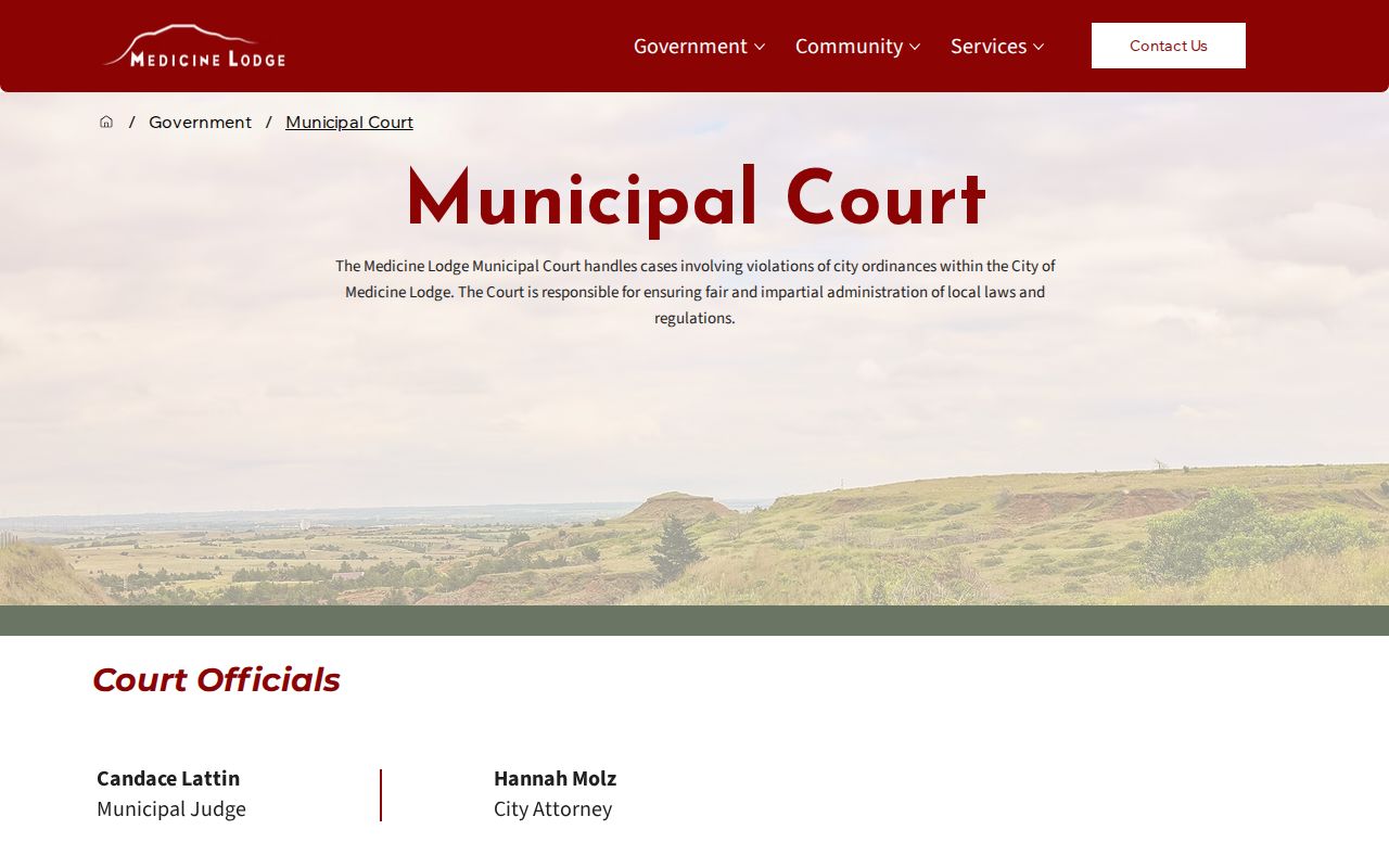 Medicine Lodge court docket municipal court information